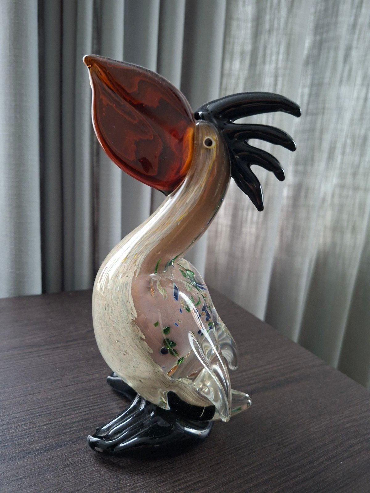Murano style glas pelikaan., Ophalen of Verzenden