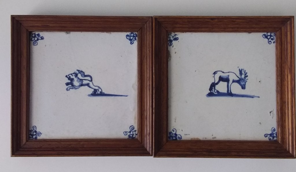 Te koop 2 gave 17e eeuwse tegels, Antiek en Kunst, Ophalen of Verzenden