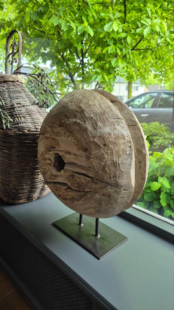 Wiel wagenwiel ornament sober stoer landelijk, Huis en Inrichting, Woonaccessoires | Overige, Ophalen, Bruin, Hout, Landelijk