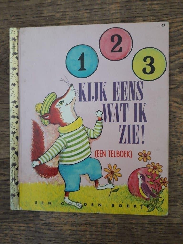 Gouden boekje:1 2 3 Kijk eens wat ik zie (1971)De Bezige Bij, Fictie algemeen, Jongen of Meisje, Zo goed als nieuw, 4 jaar