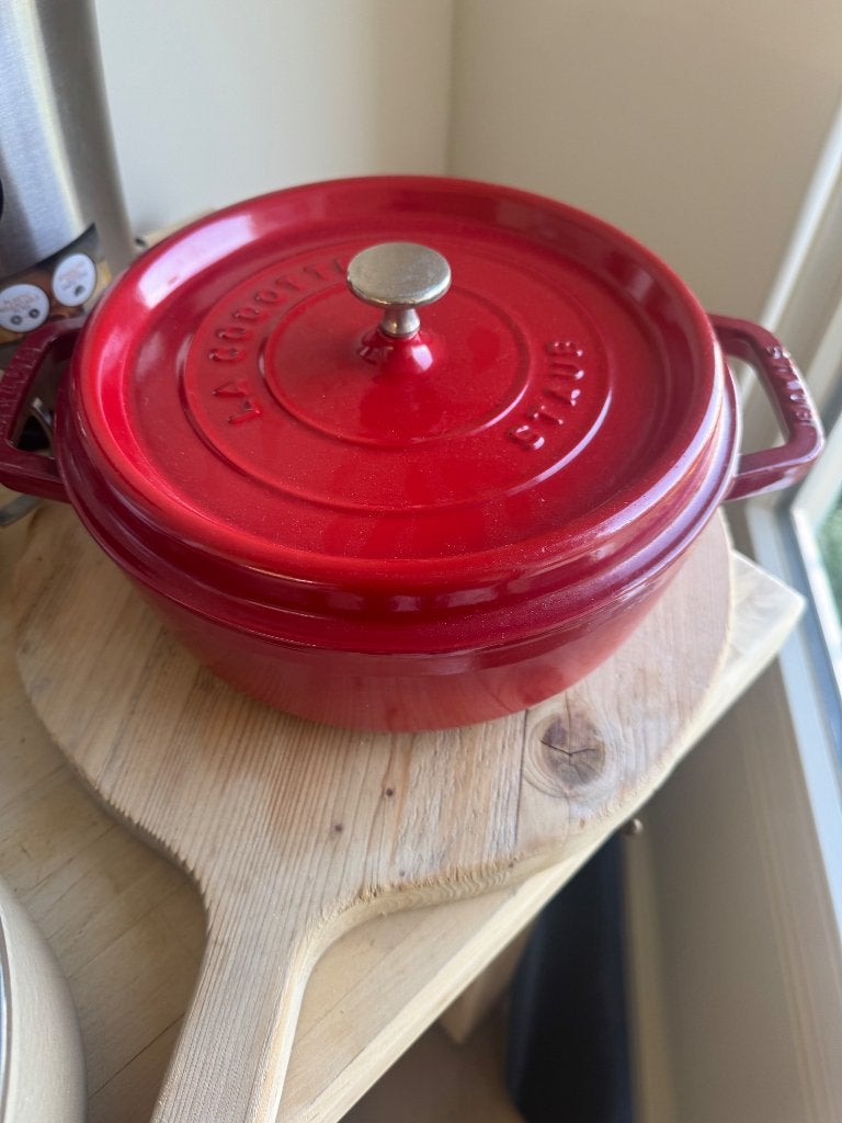 la cocotte pan, Ophalen of Verzenden, Zo goed als nieuw, Gietijzer