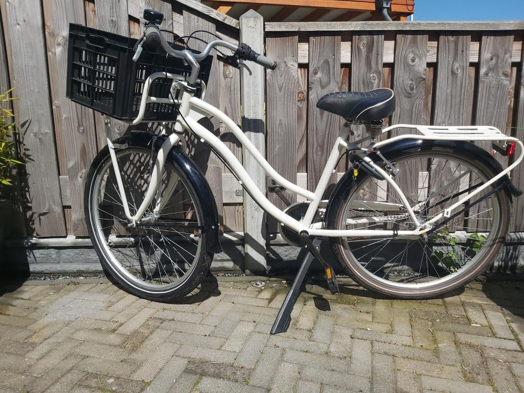 Kinder Beachcruiser Zwart/Wit 26 inch met 3 versnellingen, Fietsen en Brommers, Ophalen, Terugtraprem, Staal, Cruiser
