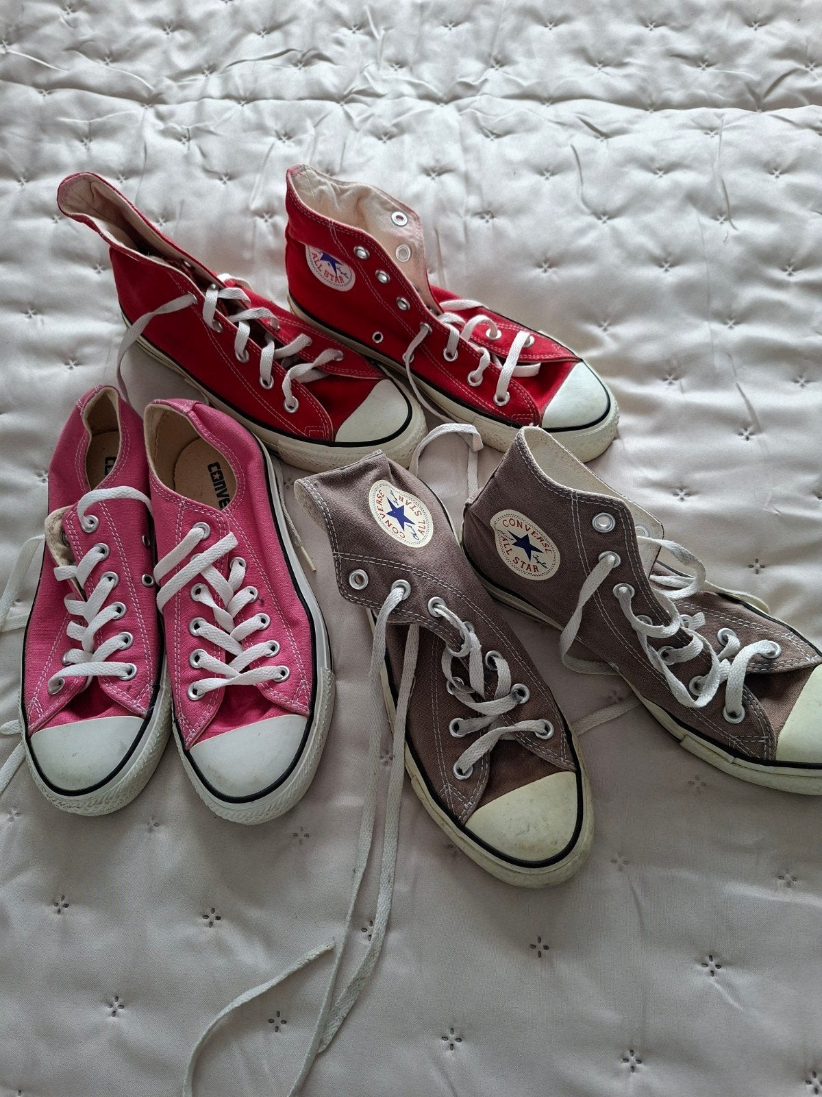 Converse All Star Sneakers - 3 paar, Kleding | Dames, Schoenen, Gedragen, Sneakers of Gympen, Rood, Ophalen of Verzenden