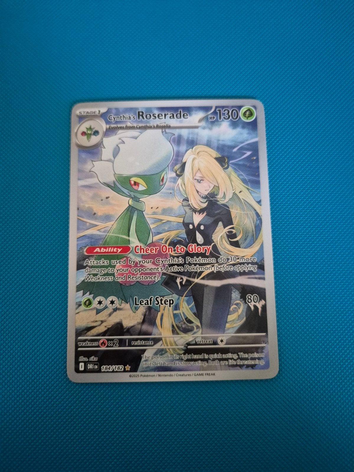 Cynthia's Roserade 184/182 Pokémon Kaart, Ophalen of Verzenden, Zo goed als nieuw, Losse kaart, Foil