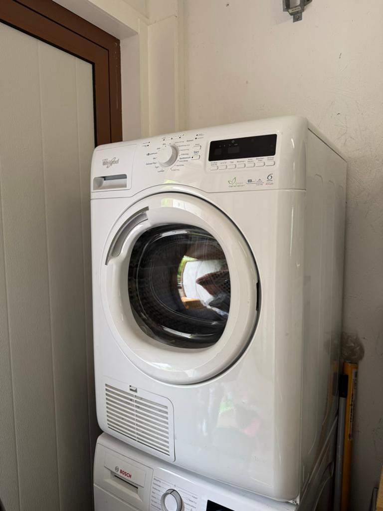 whirlpool droger 6th sense 8 kg, Ophalen, 6 tot 8 kg, Gebruikt, Voorlader