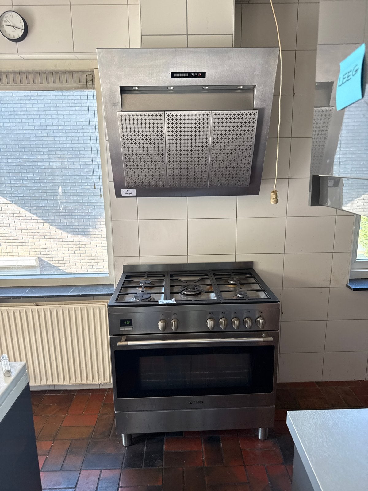 RVS fornuis - Gebruikt, Witgoed en Apparatuur, Gebruikt, Gas, Vrijstaand, 4 kookzones