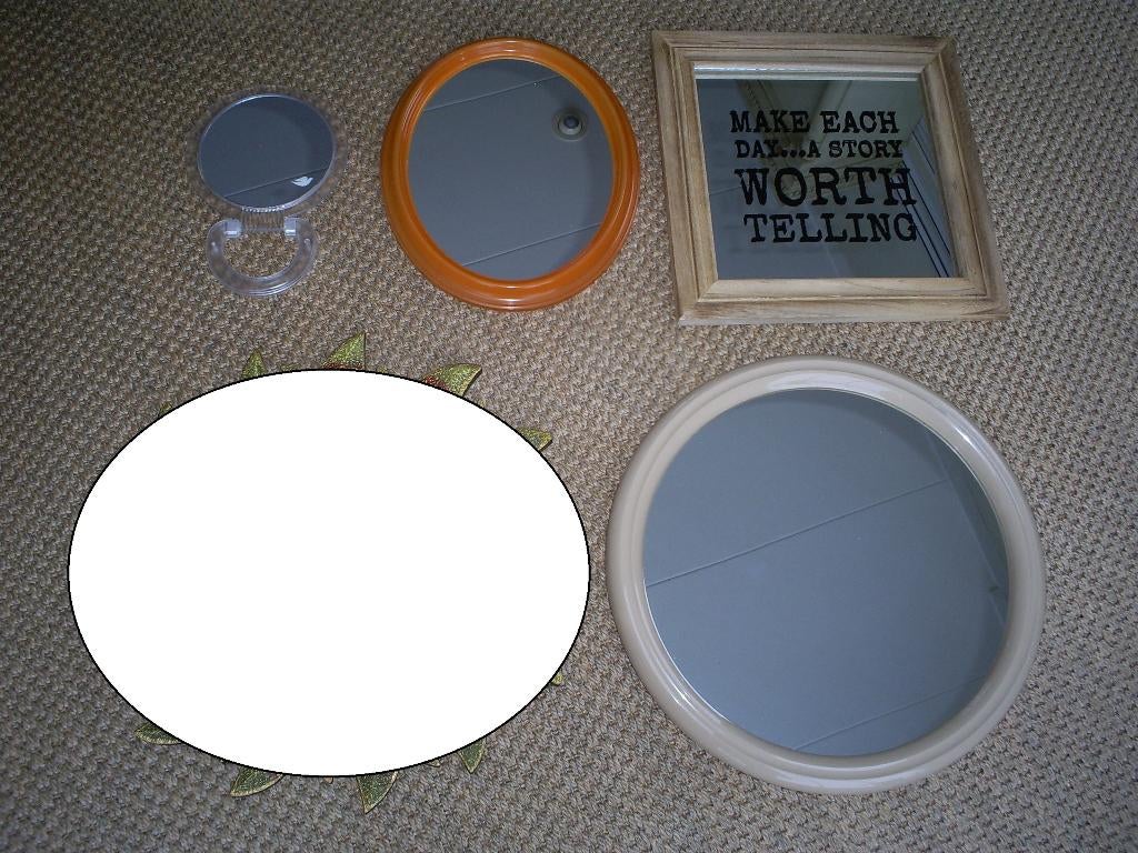 Spiegels 4 stuks, Huis en Inrichting, Woonaccessoires | Spiegels, Minder dan 50 cm, Gebruikt, Rond, Ophalen of Verzenden