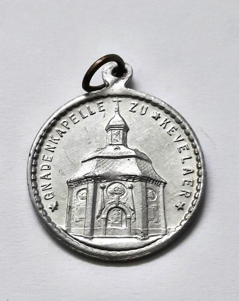 Antieke Aluminium Medaille Gnadenkapelle zu Kevelaer, Ophalen
