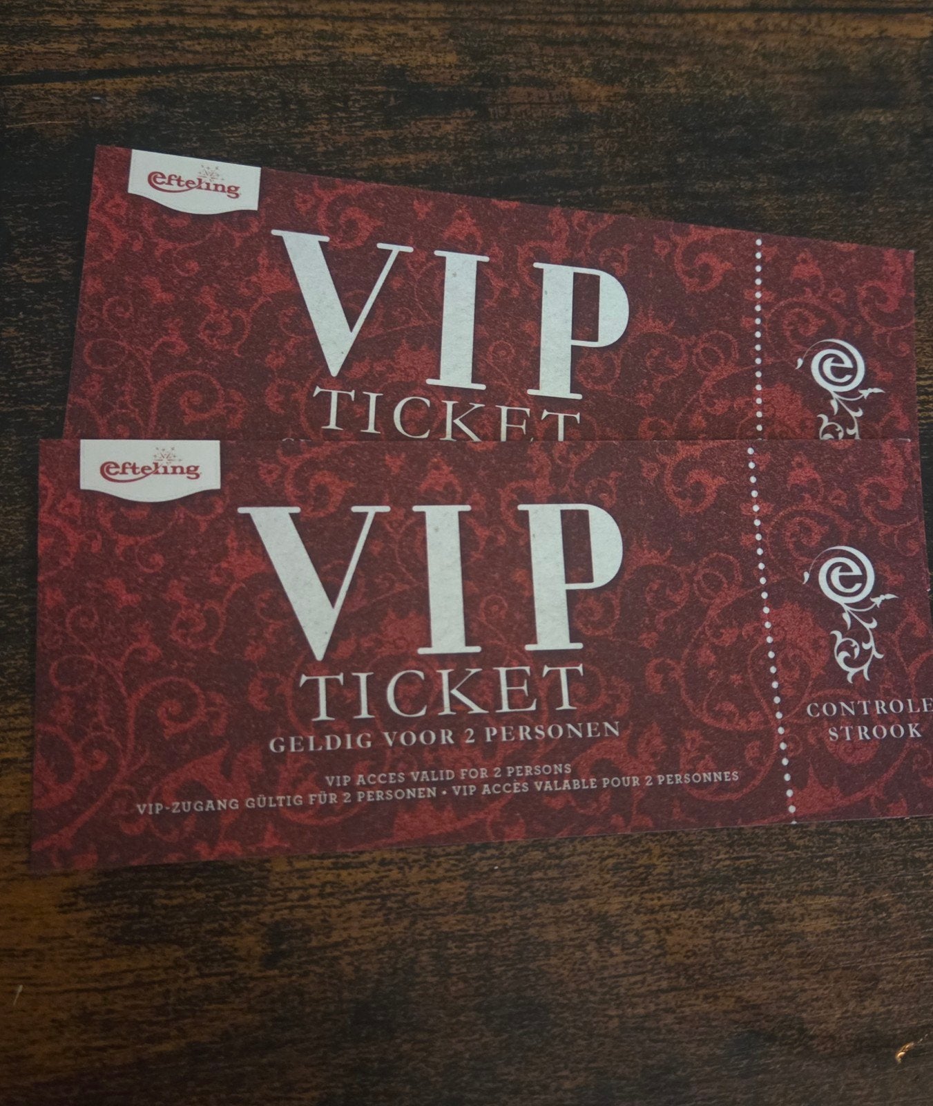 2 VIP tickets efteling, Drie personen of meer, Ticket of Toegangskaart