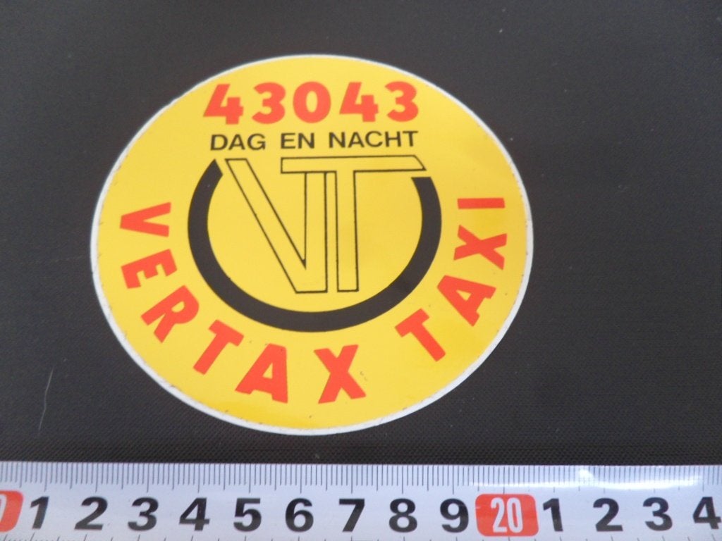 sticker Helmond VERTAX TAXI 43043 dag en nacht, Verzamelen, Ophalen, Zo goed als nieuw