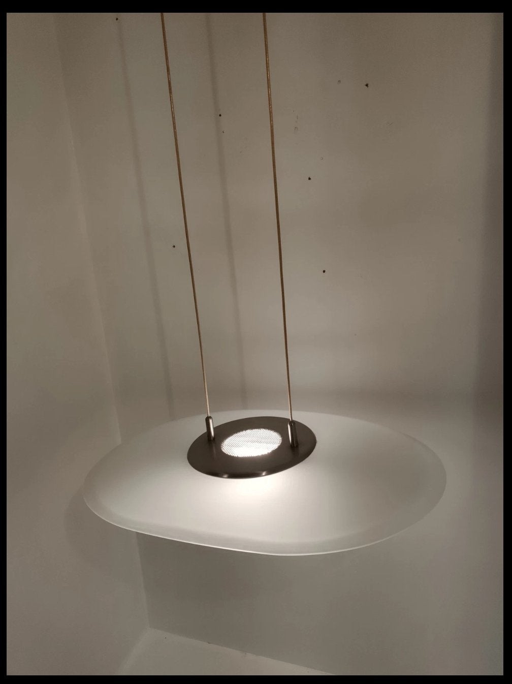 Italiaans design glazen hanglamp ovaal, Ophalen, Gebruikt, Glas