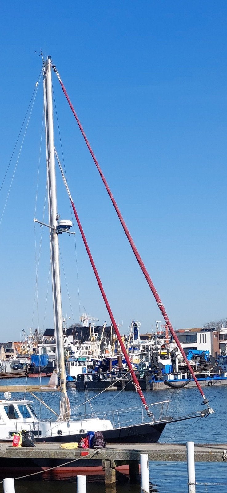 Complete Mast 12m voor 35ft zeilboot incl. zeilen, Ophalen, 6 meter of meer, Gebruikt, Overige typen