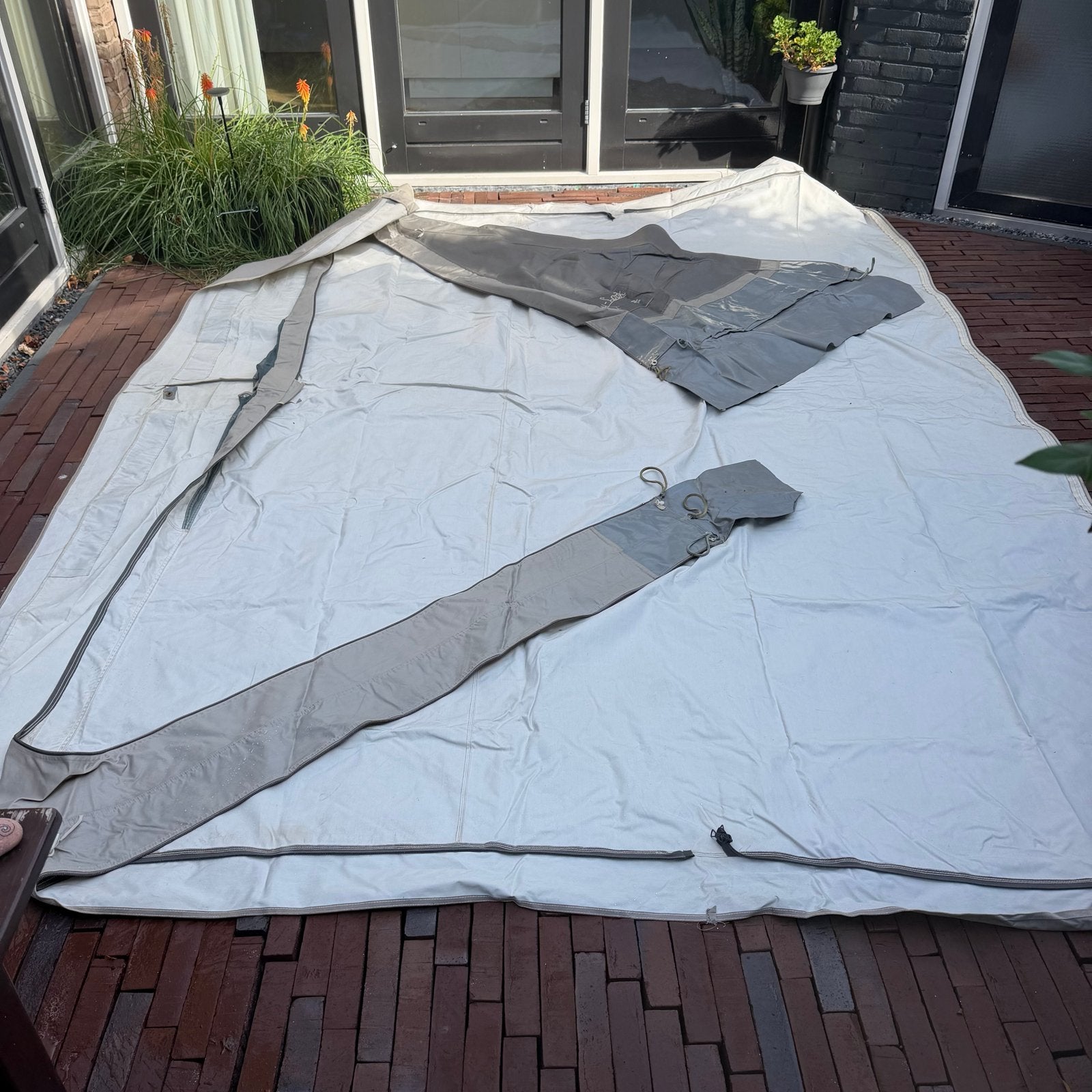 Voortent + zijstukken + dakluifel - voor Beyerland 380, Caravans en Kamperen, Ophalen, Gebruikt, Polyester, Overige merken