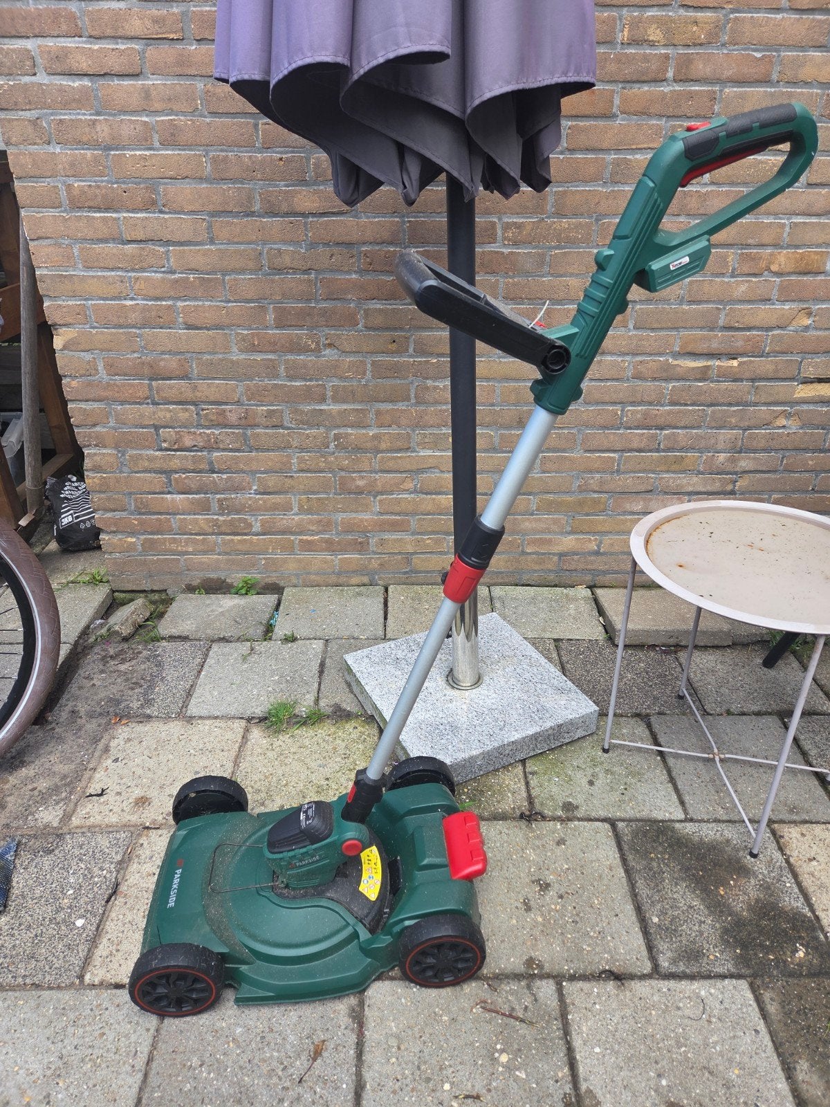 Parkside Accu-grasmaaier - Compact en Draagbaar, Tuin en Terras, Cirkelmaaier, Gebruikt, Accu-grasmaaier, Ophalen of Verzenden