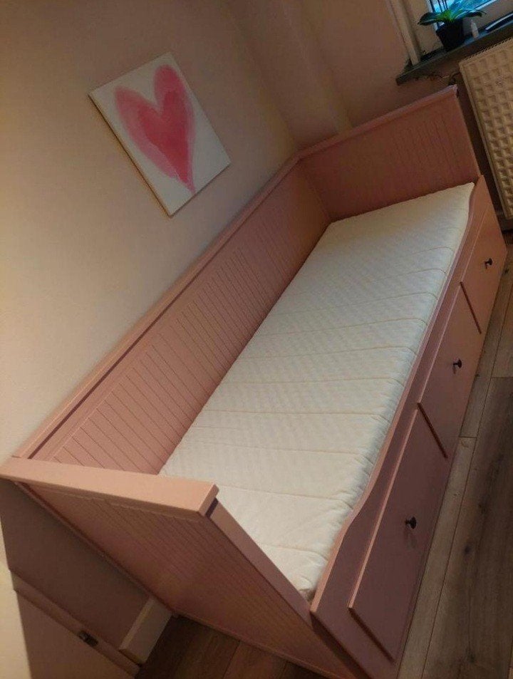 hemnes bed rose, Ophalen, Eenpersoons, Wit, Zo goed als nieuw