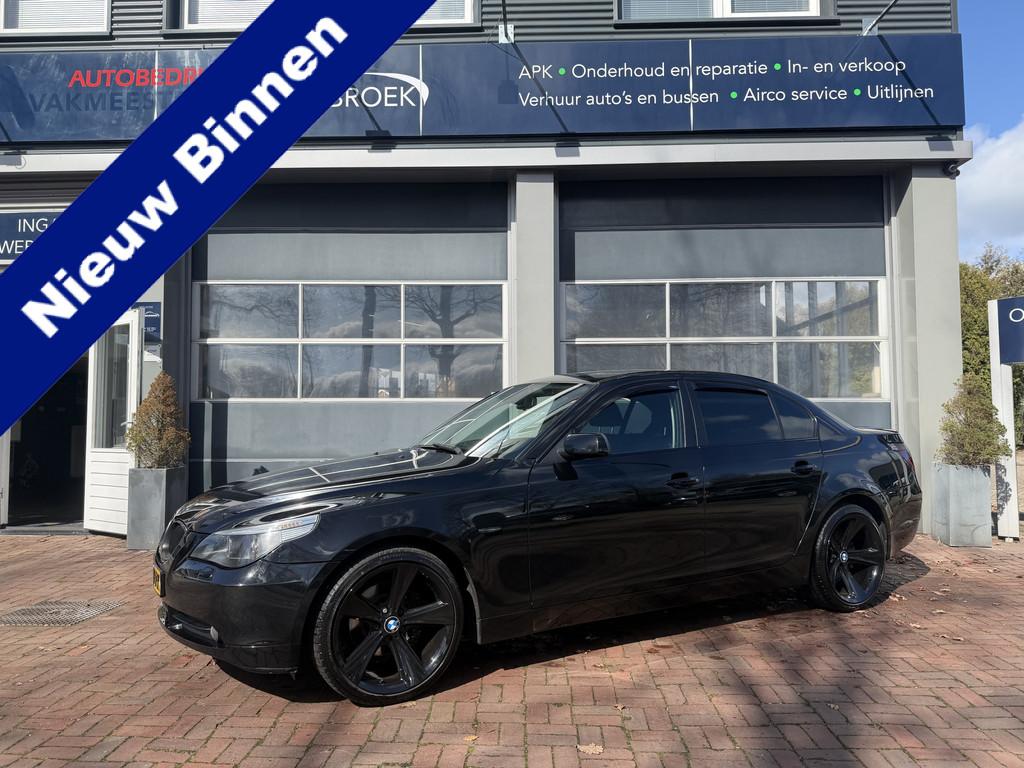 BMW 5 Serie 523i Business Line Bj 2007 Vol optie 177PK 19inc, Verwarming stoelen achter, Gebruikt, Zwart, 2497 cc