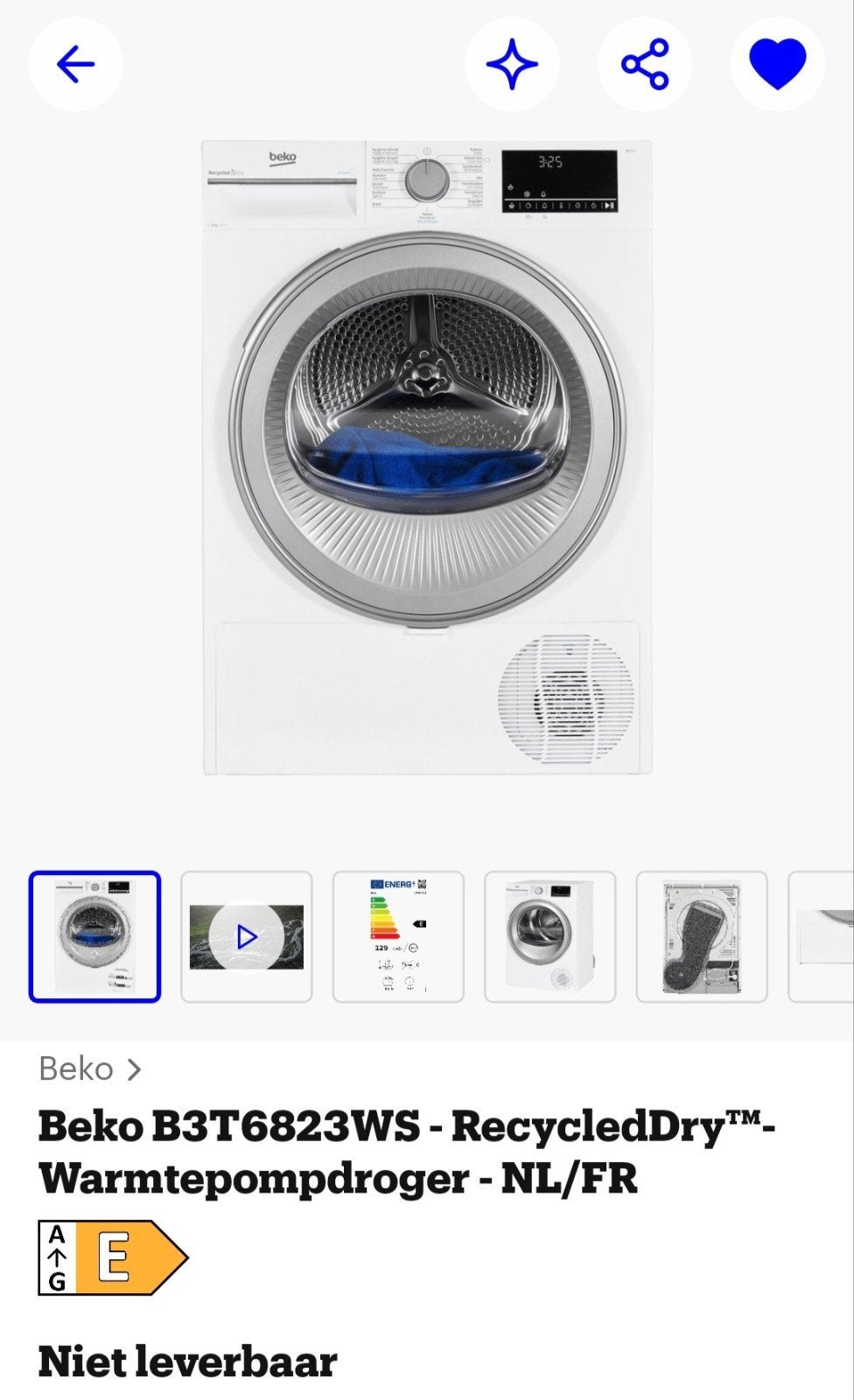 Beko warmtepompdroger 8kg – als nieuw | Met garantie!