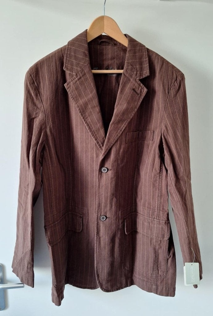 Nieuwe bruin gestreepte colbert van Essentials (maat: XL)., Bruin, Ophalen of Verzenden, Essentials, Maat 56/58 (XL)