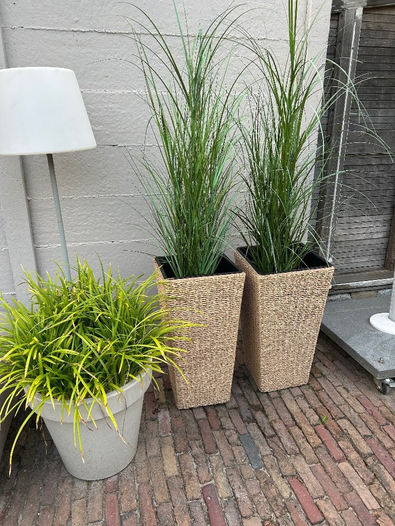 Plantenbak buiten hoog met kunst plant, Ophalen, Kunststof, Minder dan 60 cm, Zo goed als nieuw