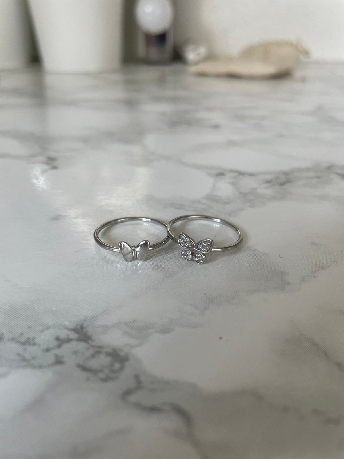 Ring zilver vlindertjes maat 17.5 lucardi, Ophalen of Verzenden, Zo goed als nieuw, 17 tot 18, Dame