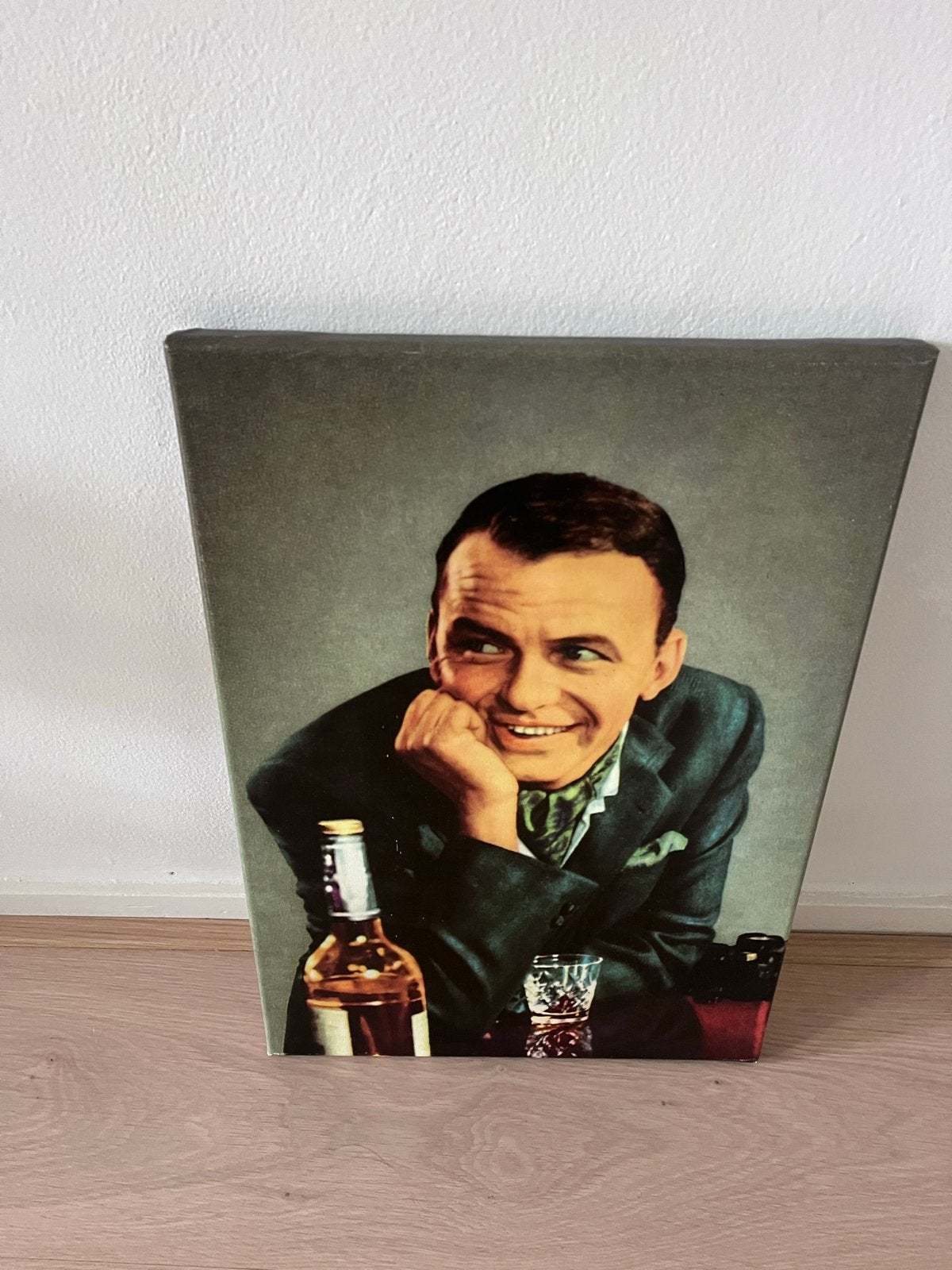 Frank Sinatra Canvas Schilderij - 50x35cm, Portret of Personen, Realistisch, Print, Ingelijst