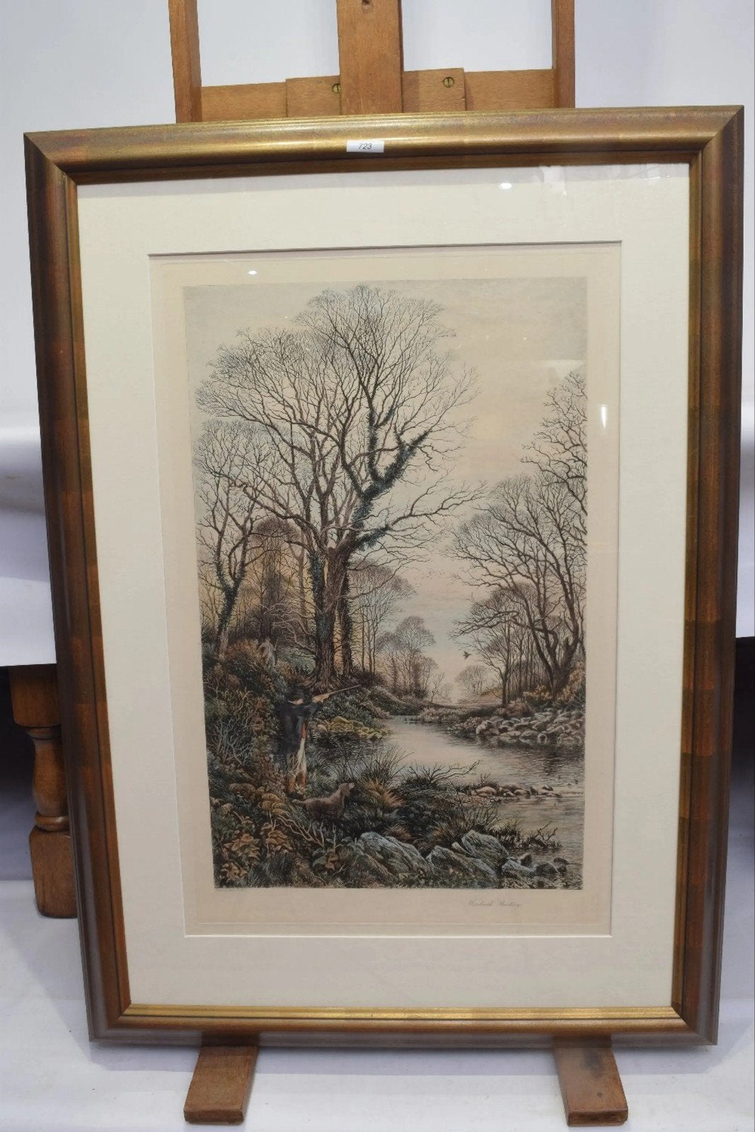 Gekleurde ets Woodcock Shooting - William Alexander Ansted, Antiek en Kunst, Ophalen, Ets, Handgekleurd, 76 cm