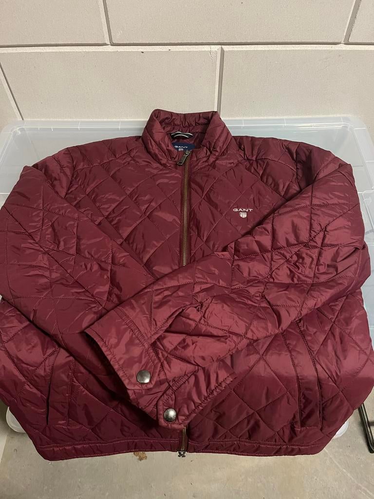 GANT gewatteerde jas - Bordeauxrood - Maat L, Ophalen of Verzenden, Zo goed als nieuw, Maat 52/54 (L), Rood