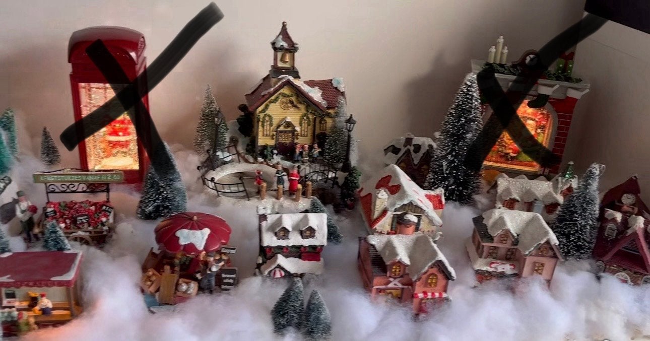 Kerstdorp (zie beschrijving), Ophalen, Gebruikt
