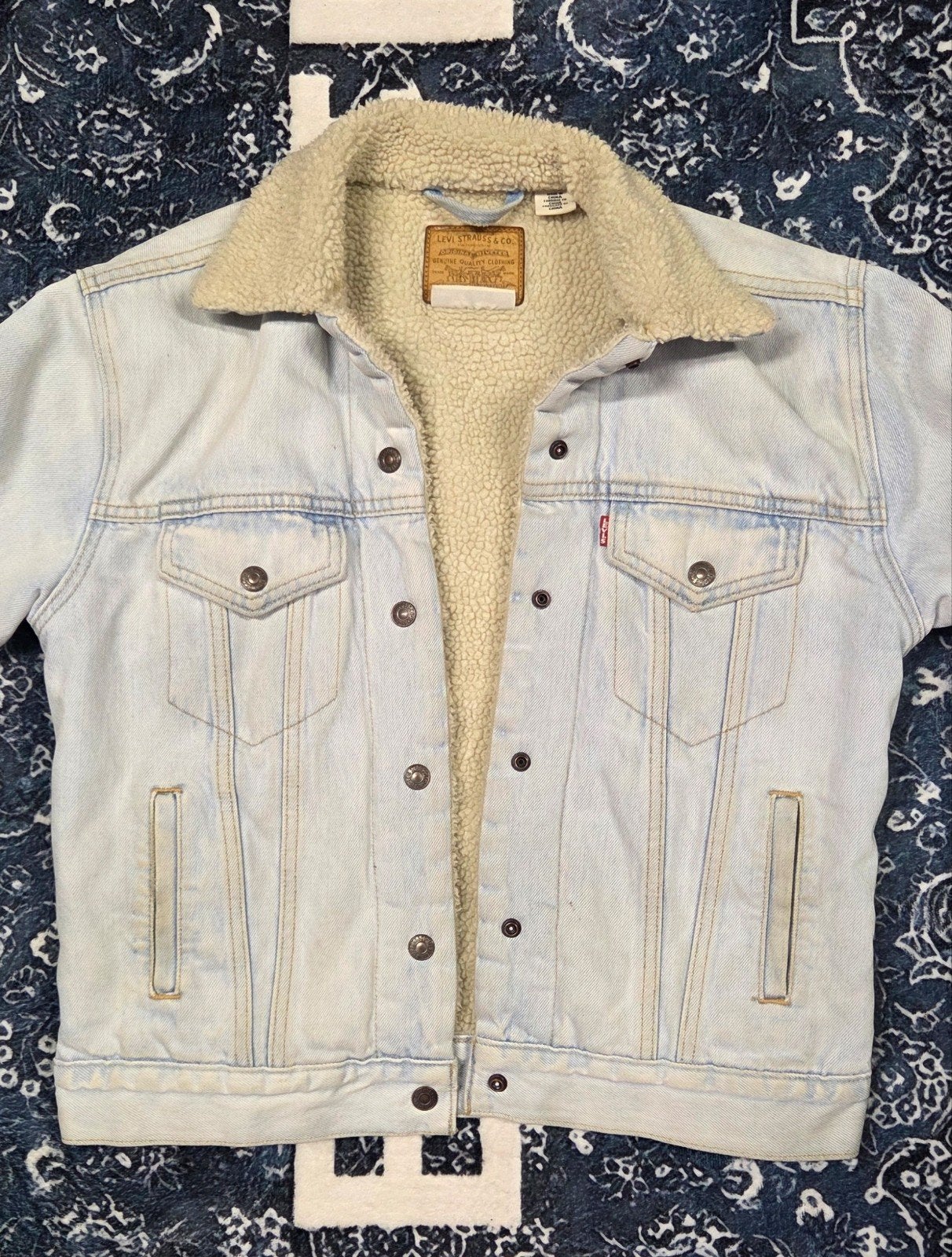 Levi's sherpa trucker jacket maat xs, Blauw, Ophalen of Verzenden, Maat 34 (XS) of kleiner, Gedragen