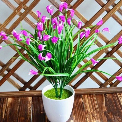 Kunst Mini Lelie Boeket / Nep Kunstplant Bloem Kunstbloem, Verzenden, Nieuw, Kunstbloem