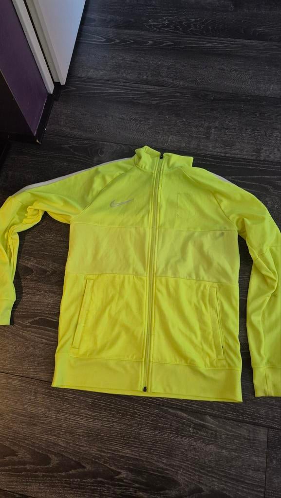 Neon Gele Nike Trainingsjas - Maat M, Maat M, Ophalen of Verzenden, Gebruikt, Trainingspak