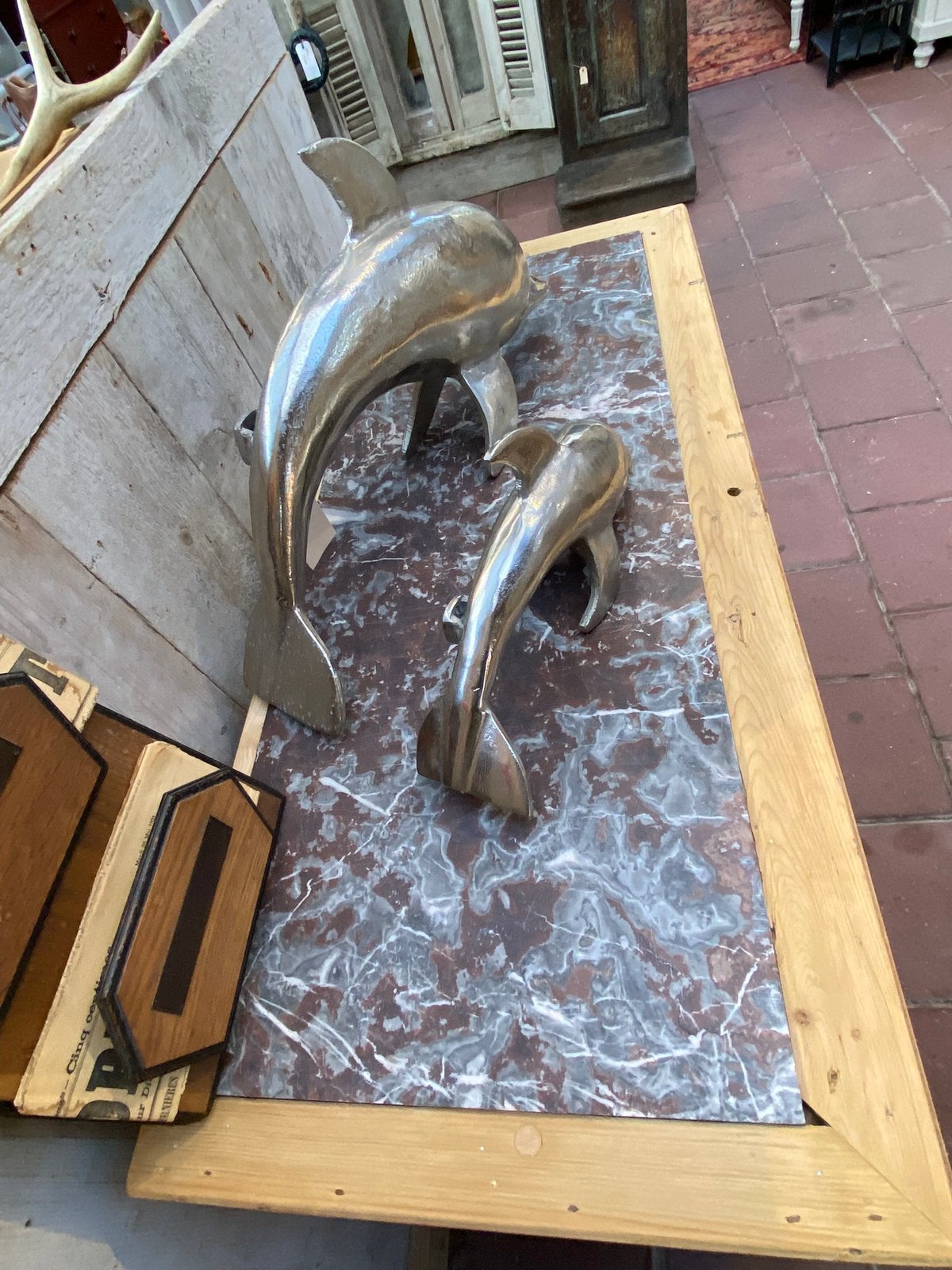 Oud grenen ladekast commode met marmer bovenplaat, Ophalen, Gebruikt, 100 tot 150 cm, Landelijk