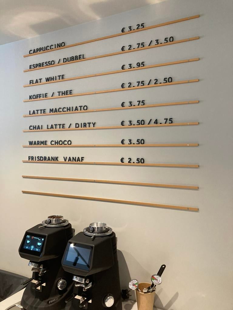 George & Willy - Menu bord, letterbord winkel koffiezaak, Ophalen, Metaal, Zwart, Zo goed als nieuw