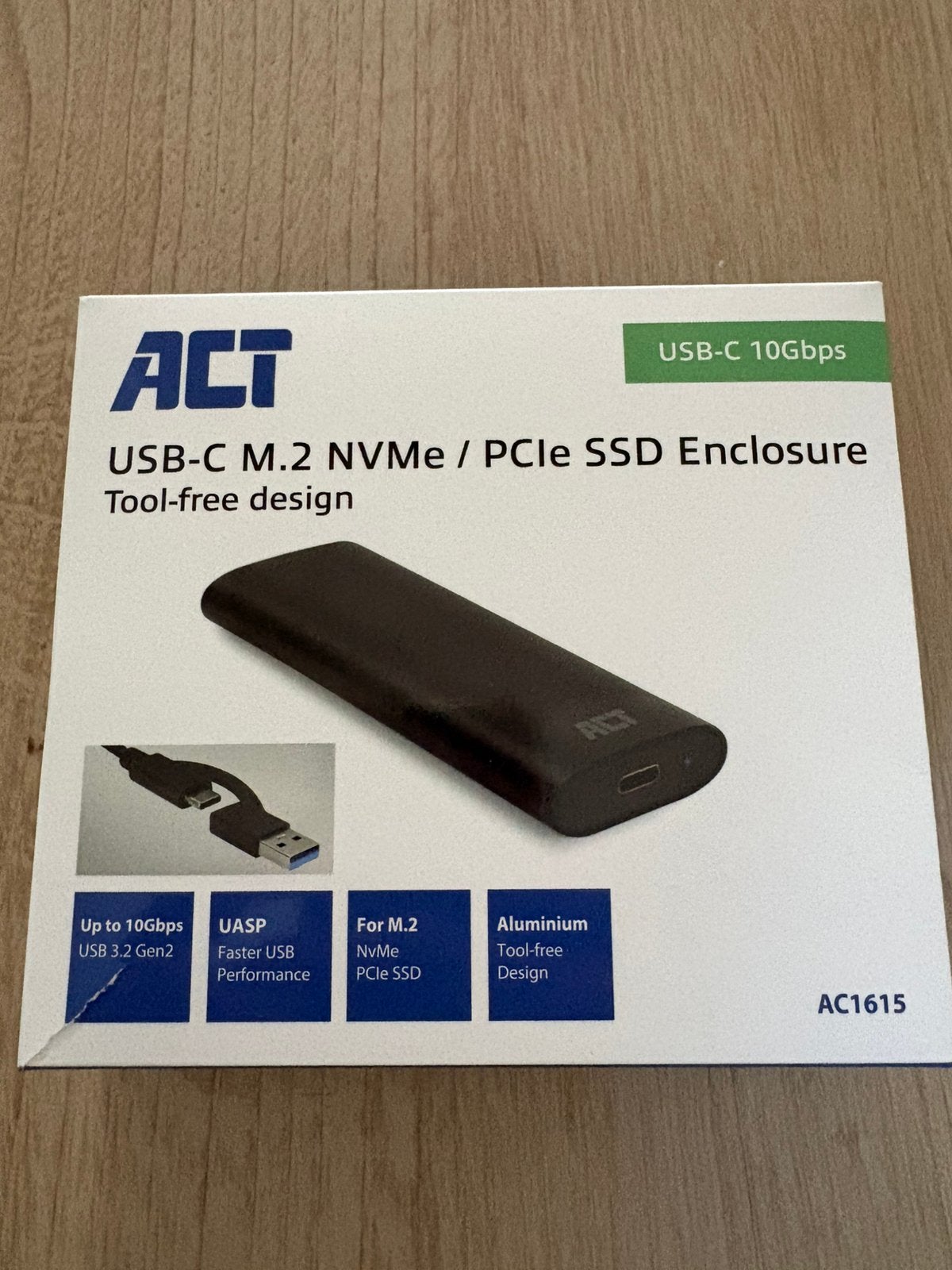 ACT USB-C M.2 NVMe / PCIe SSD enclosure, Computers en Software, Harde schijven, SSD, Nieuw, Ophalen of Verzenden, Laptop