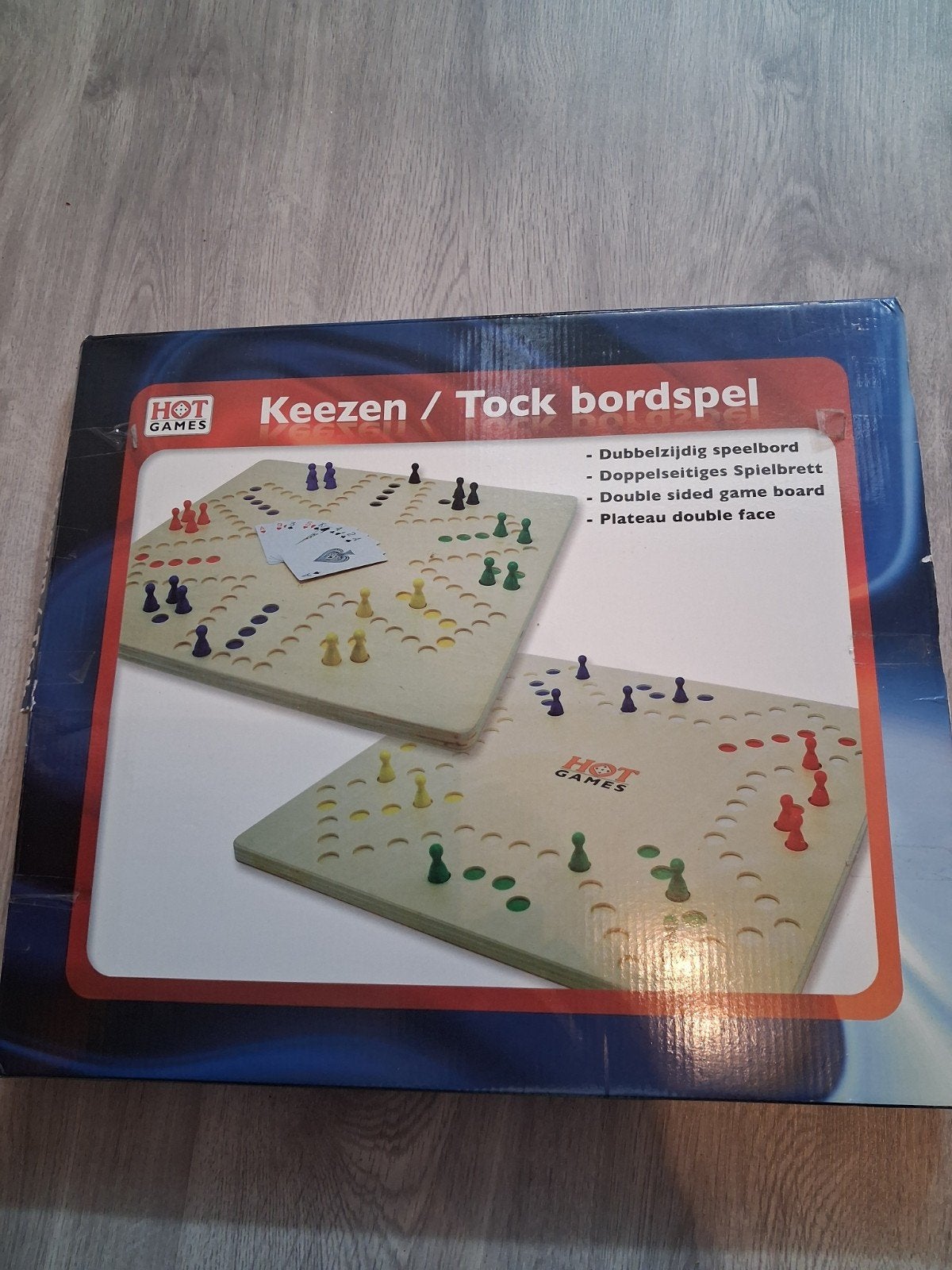 Keezen / Tock bordspel - Dubbelzijdig speelbord, Drie of vier spelers, Ophalen, Zo goed als nieuw, Hot Games