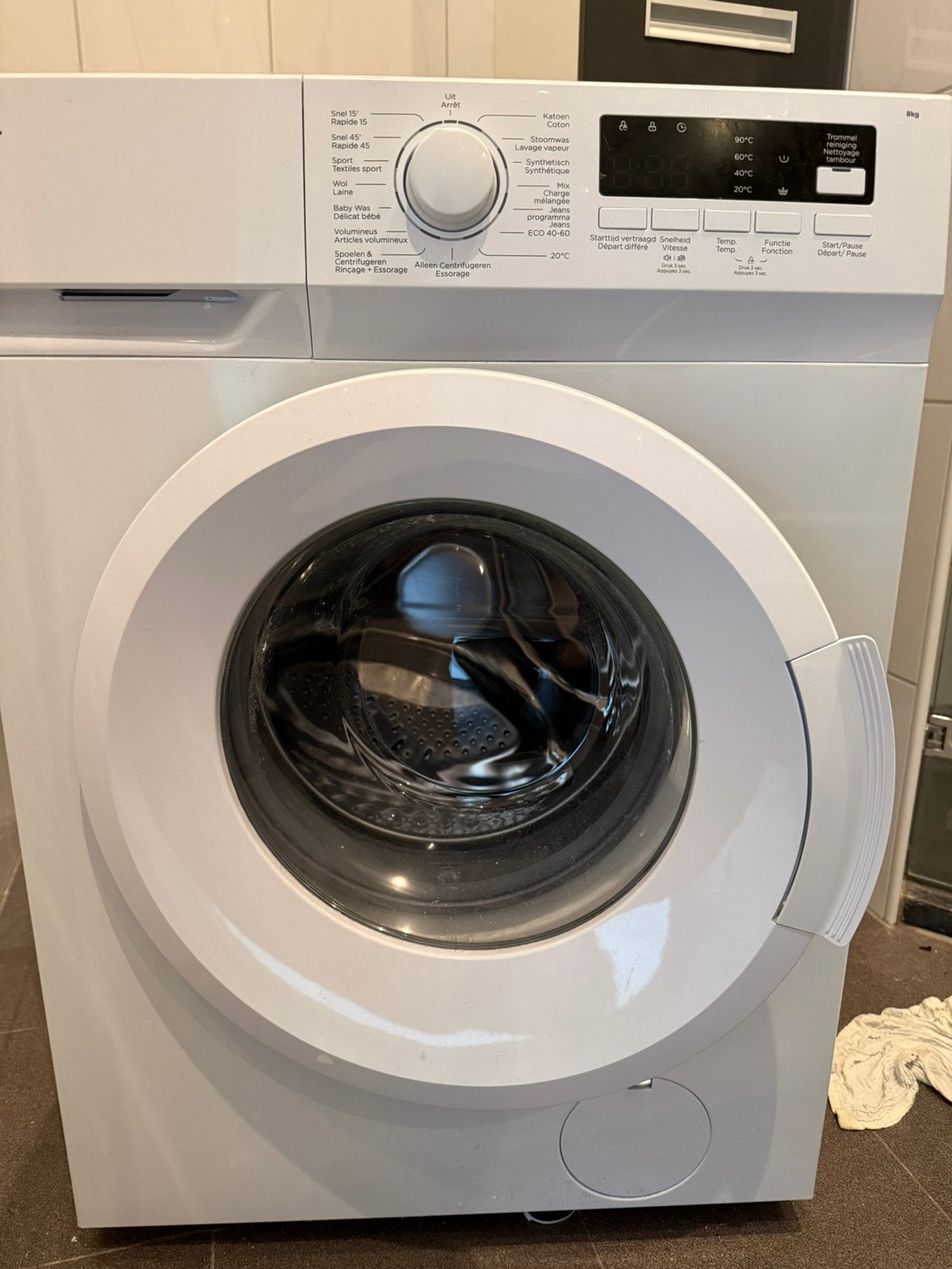 OK. Wasmachine 8kg, Witgoed en Apparatuur, Wasmachines, Ophalen, Zo goed als nieuw, 1200 tot 1600 toeren, 85 tot 90 cm