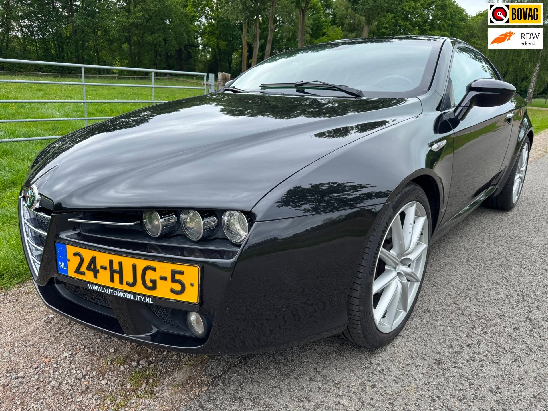 Alfa Romeo Brera 2.2 JTS SkyWindow 185PK|leder|stoelverwarmi, Auto's, Brera, Gebruikt, Zwart, 4 cilinders