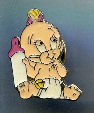 Baby Herman met zuigfles uit Roger rabbit PIN ( BLAD3_306), Verzamelen, Verzenden, Zo goed als nieuw, Figuurtje, Speldje of Pin