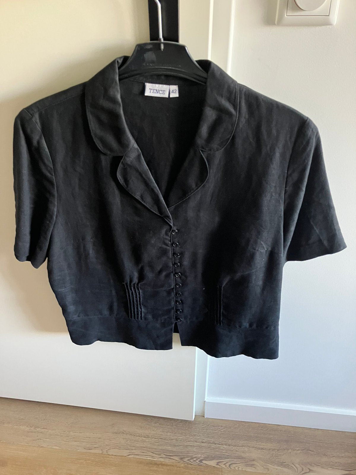 Linnen blouse, Kleding | Dames, Ophalen of Verzenden, Zo goed als nieuw, Maat 42/44 (L), Zwart