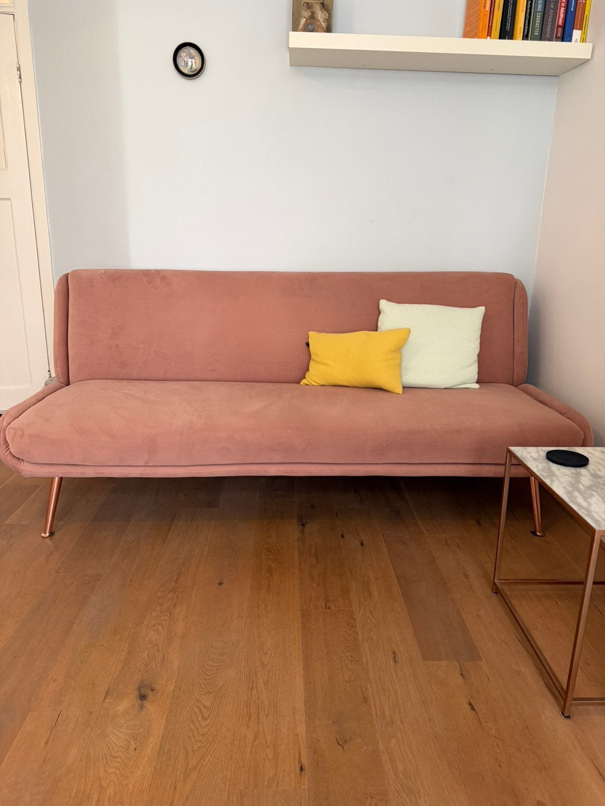 Slaapbank, oud roze van merk Made, Ophalen, 150 tot 200 cm, Tweepersoons, 75 tot 100 cm