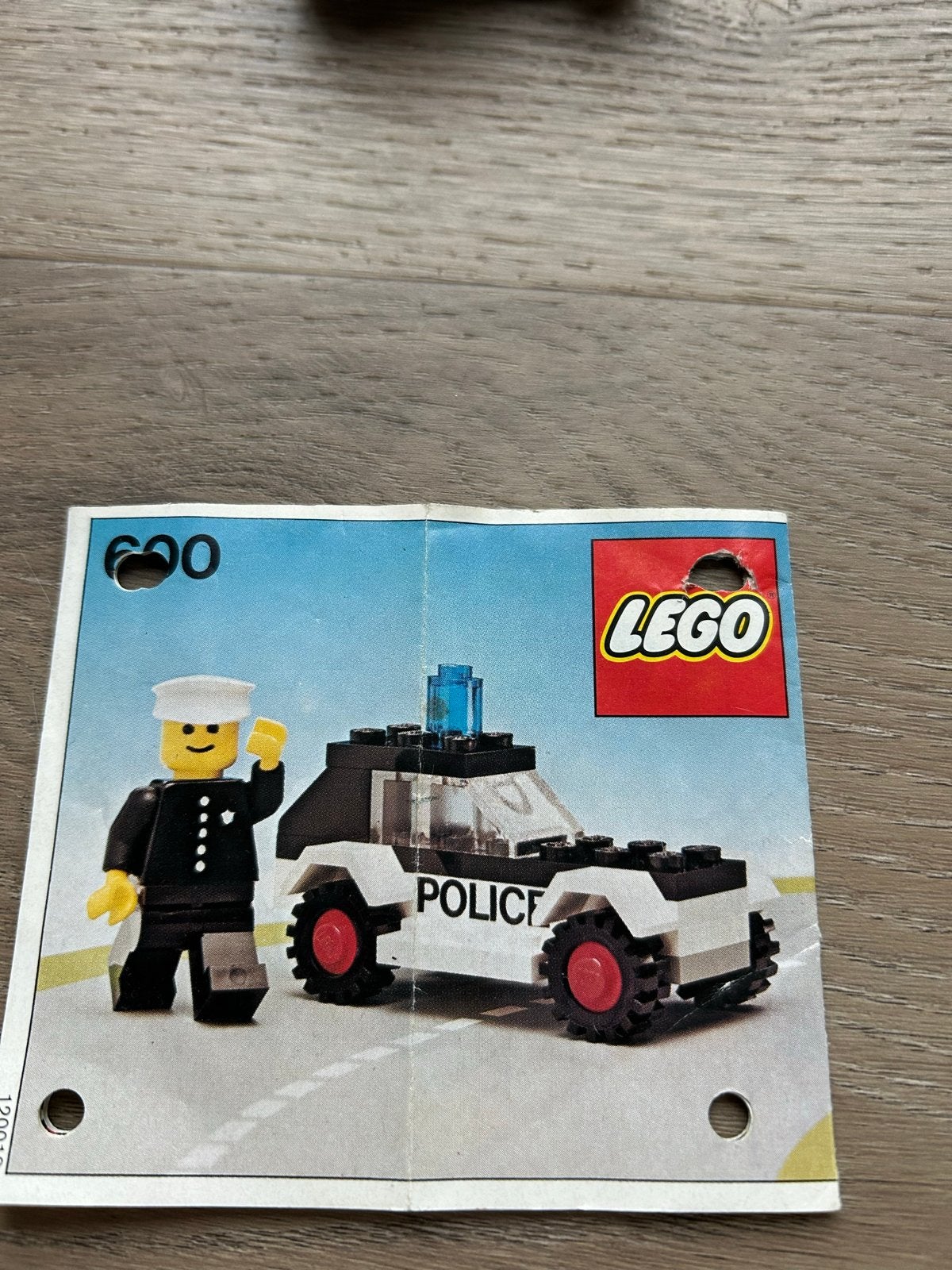 Vintage LEGO Politieauto 600 met instructieboekje, Ophalen of Verzenden, Gebruikt