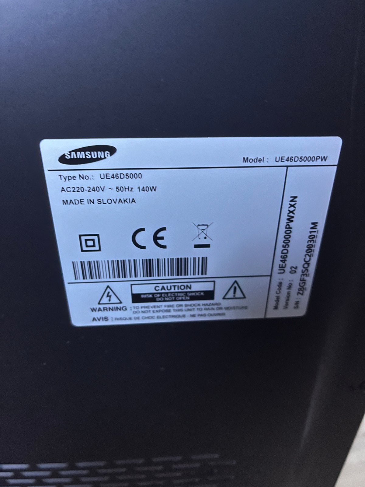 Grote Samsung TV UE46D5000PW - Goed Werkend, Ophalen, Samsung, 100 cm of meer, Full HD (1080p)