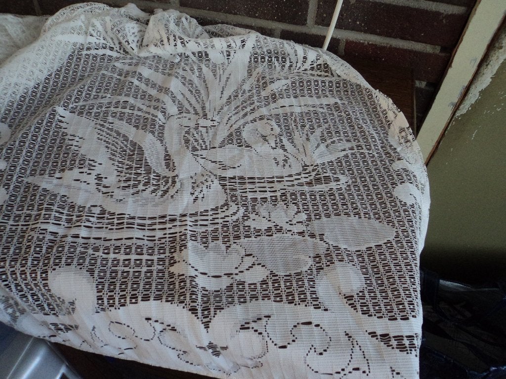 mooie gordijnval, Vitrage, Gebruikt, 65 cm, Wit