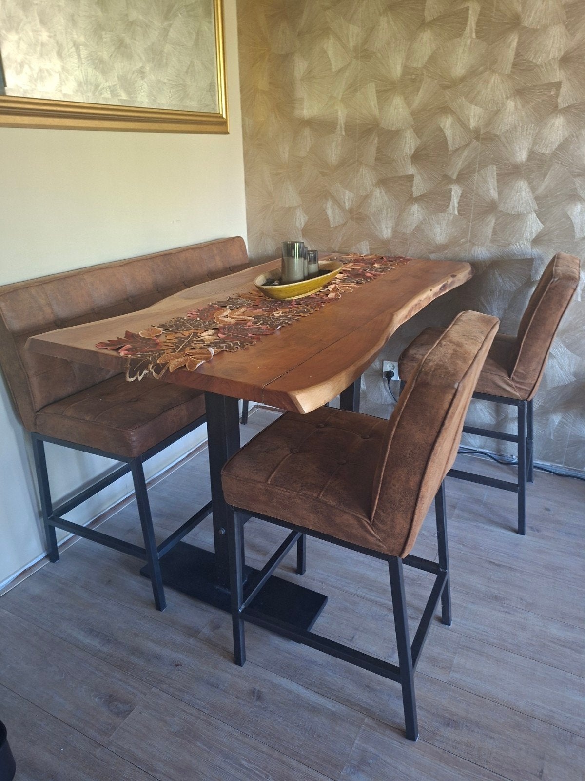 Tower Living Vasco eetkamer/bar set, Ophalen, Zo goed als nieuw, Leer, 60 tot 90 cm