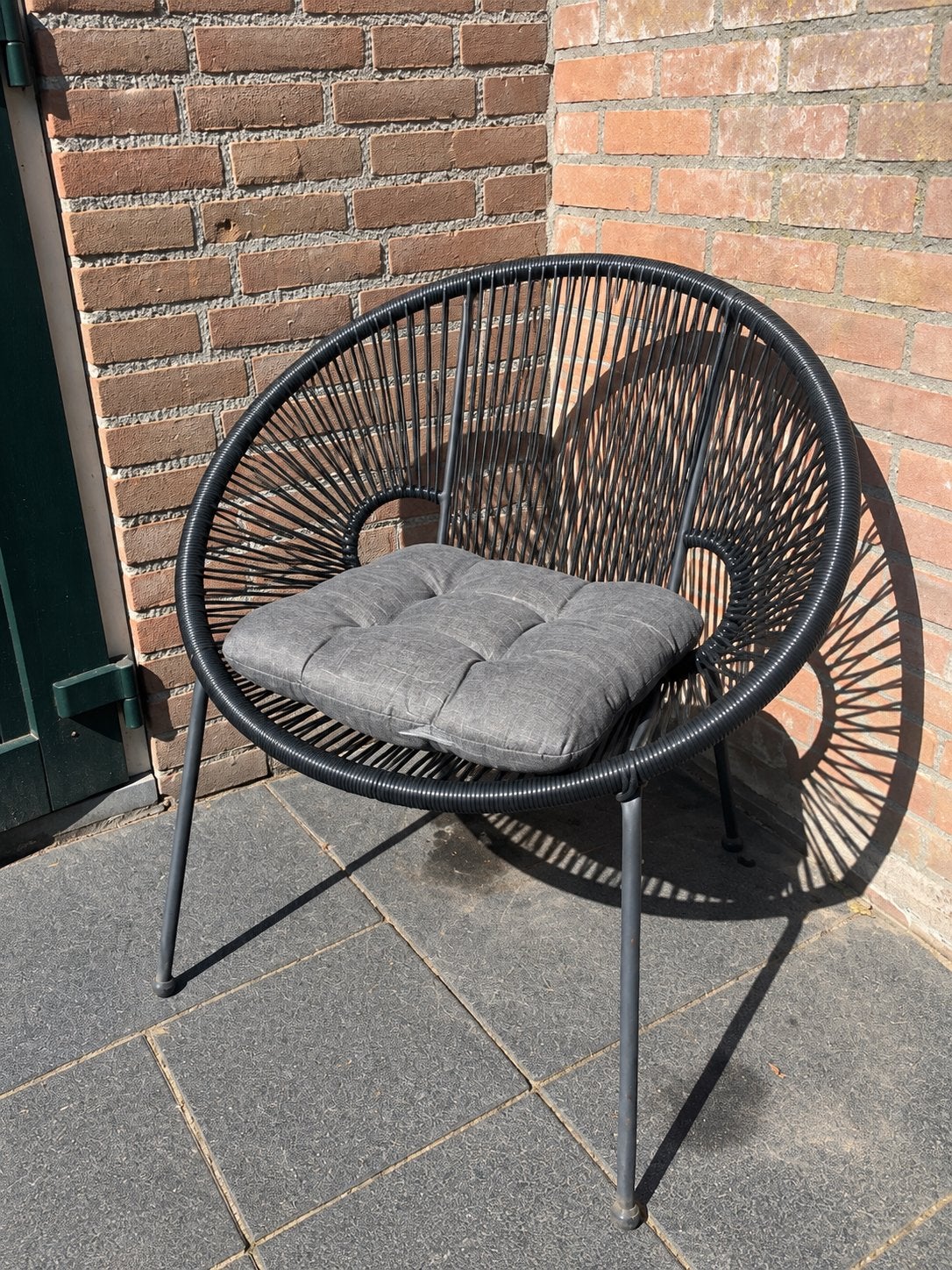Zwarte Acapulco loungestoel met kussen, Ophalen, Gebruikt, Kunststof