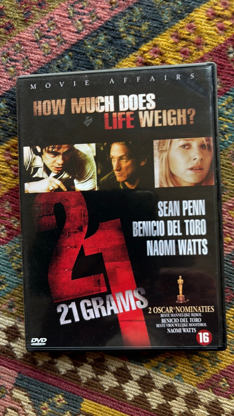 21 Grams DVD - Sean Penn, Benicio Del Toro, Naomi Watts, Vanaf 16 jaar, Ophalen of Verzenden, Gebruikt, Overige genres