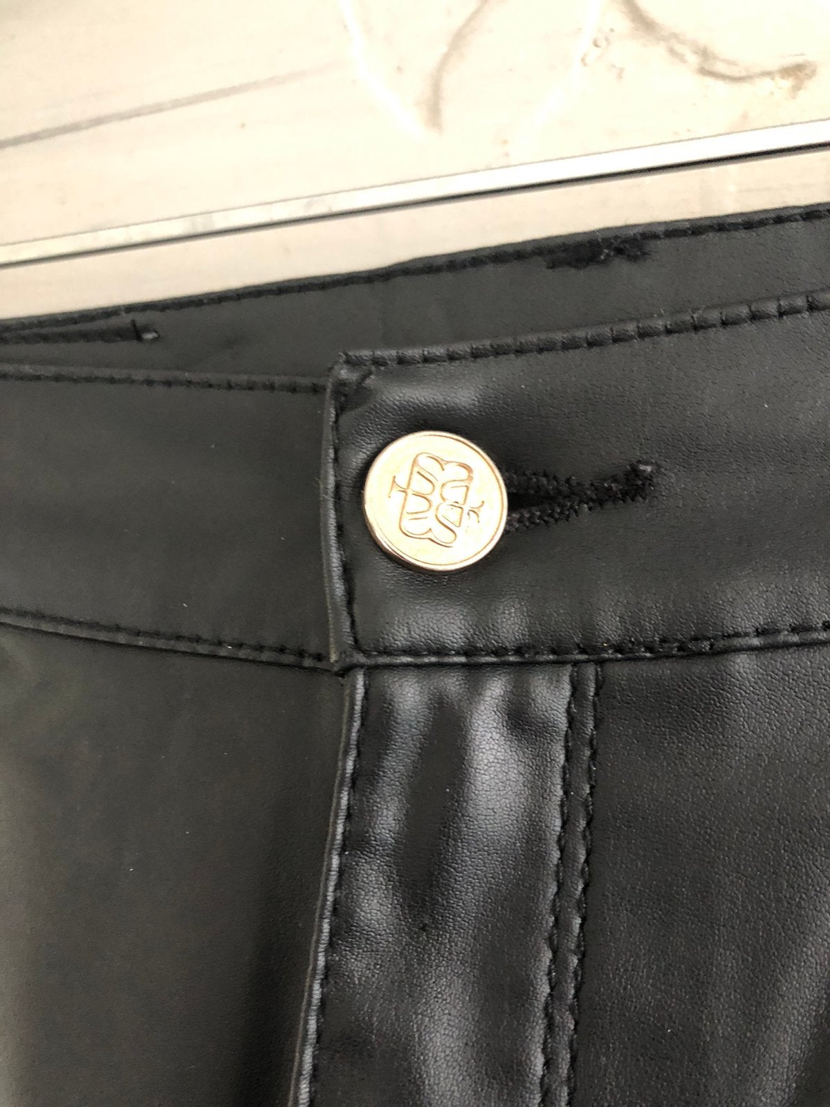 Mooie zwart leren JEANS van SUPERTRASH Mt 31, Maat 38/40 (M), Zwart, Ophalen of Verzenden, Lang