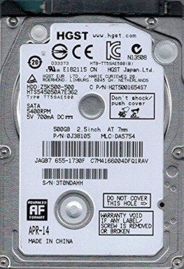 Hitachi Travelstar 5K500.B 500GB HDD 2.5" SATA, Intern, Ophalen of Verzenden, Zo goed als nieuw, HGST