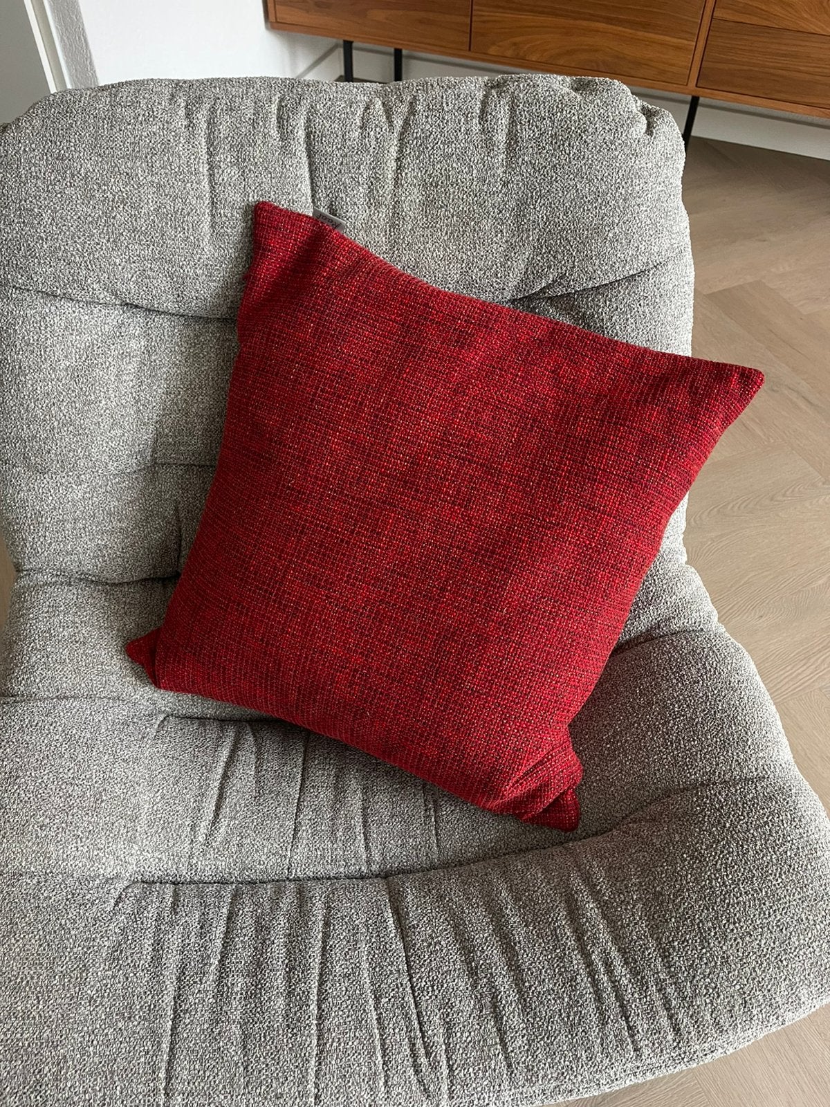 Raaf sierkussen, Huis en Inrichting, Ophalen, Zo goed als nieuw, Rood, Vierkant