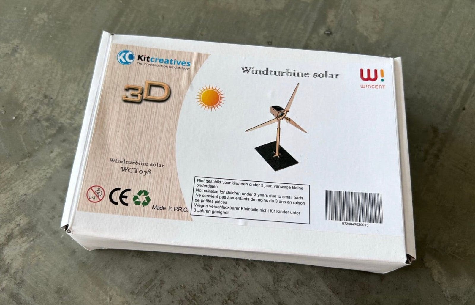 Wincent windturbine solar houten bouwpakket met zonnepaneel, Ophalen of Verzenden, Nieuw